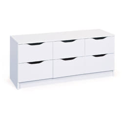 Commode à six tiroirs, coloris blanc,50 x 40 x 120 cm, avec emballage renforcé - Dmora