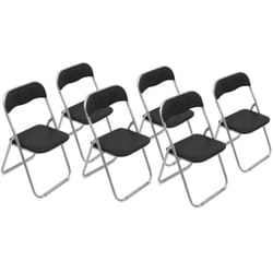 Dmora Ensemble de six chaises pliantes, couleur noire, Mesures 43 x 47 x 78 cm, avec emballage renforcé