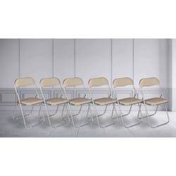 Ensemble de six chaises pliantes, couleur sable, Mesures 43 x 47 x 78 cm, avec emballage renforcé - Dmora