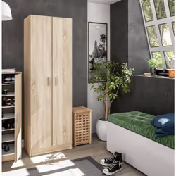 ARMOIRE À USAGES MULTIPLES PORTSMOUTH - Armoire auxiliaire à 2 portes, Armoire à chaussures moderne, Range-chaussures vertica ...