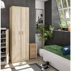 Dmora - Armoire à usages multiples Portsmouth, Armoire auxiliaire à 2 portes, Armoire à chaussures moderne, Range-chaussures vertical, cm 59x37h180,