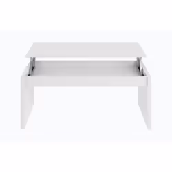 Table basse relevable avec espace de rangement - DMORA - Blanc brillant - 102 x 43 x 50 cm