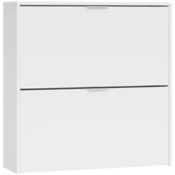 Dmora - Meuble à chaussures Louisville, Meuble à chaussures avec 2 portes battantes, Range-chaussures entrée basse, Un meuble bas, cm 75x22h76,