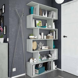Dmora - Bibliothèque Joliet 80x24h192 cm Ciment Panneau effet bois
