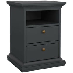 Table de chevet avec deux tiroirs, couleur grise, 43,6 x 58,8 x 40 cm, avec emballage renforcé - Dmora