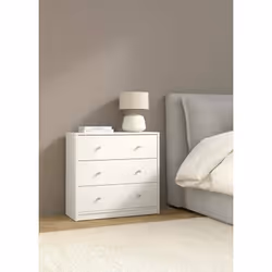 Commode à trois tiroirs, couleur blanche, 72,4 x 68,3 x 30,1 cm. Cette commode à trois tiroirs est la solution optimale à la  ...