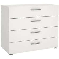 Commode à quatre tiroirs, coloris blanc, 70 x 75,7 x 40,26 cm, avec emballage renforcé - Dmora