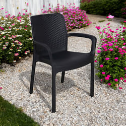 Chaise d'extérieur Torino, Siège de jardin, Chaise pour table à manger, Fauteuil d'extérieur effet rotin, 100% Made in Italy, Cm 54x60h82,