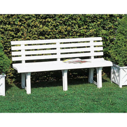 Dmora Banc d’extérieur Pomezia, Banc de jardin monobloc, Banc d'extérieur, 100% Made in Italy, Cm 145x49h74, Blanc, avec emballage renforcé