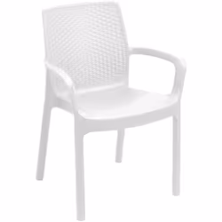 CHAISE D’EXTÉRIEUR TORINO - Chaise pour table à manger, Fauteuil d'extérieur effet rotin, 100% Made in Italy, Cm 54x60h82, Bl ...