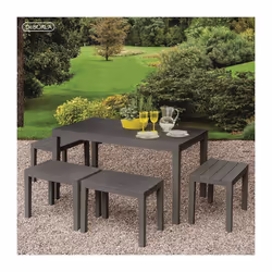 Description générale TABLE D'EXTÉRIEUR VASTO - Table de jardin polyvalente effet bois, 100% Made in Italy, dimensions 138x78x ...