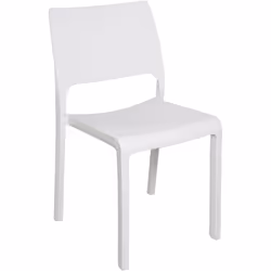 Chaise monobloc empilable, coloris blanc. Le produit est 100% Made in Italy. Entièrement fabriqué en polypropylène résistant, ...