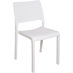 Chaise monobloc empilable, Made in Italy, couleur blanche, Dimensions 52,50 x 82 x 46,50 cm, avec emballage renforcé - Dmora