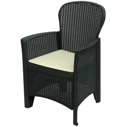 CHAISE D’EXTÉRIEUR COMO - Fauteuil d'extérieur effet rotin, 100% Made in Italy, Cm 60x58h89, Anthracite. STRUCTURE ET UTILISA ...