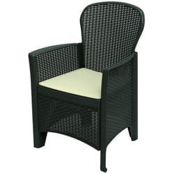 Dmora Chaise d'extérieur Como, Siège de jardin, Fauteuil d'extérieur effet rotin, 100% Made in Italy, Cm 60x58h89, Anthracite, avec emballage renforcé