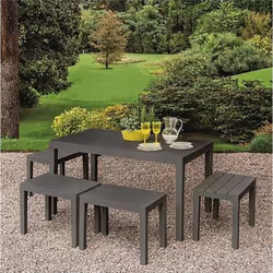 SET SALON D’EXTÉRIEUR SANREMO - ensemble intérieur et extérieur Pic Nic, 100% Made in Italy, Anthracite. STRUCTURE ET UTILISA ...