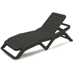 Bains de soleil Ercolano, Chaise longue de jardin réglable, Lit d'extérieur, 100% Made in Italy, Cm 192x72h100, Anthracite, avec emballage renforcé