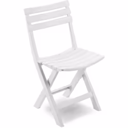 Chaise d'extérieur pliante, couleur blanche. Le produit est 100% Made in Italy. Entièrement fabriqué en polypropylène résista ...