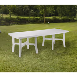 TABLE D'EXTÉRIEUR MESSINA - Table de jardin rectangulaire polyvalente, 100% Made in Italy, Cm 160x90h72, Blanc. STRUCTURE ET  ...