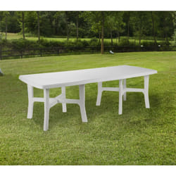 Dmora Table d'extérieur Messina, Table à manger extensible, Table de jardin polyvalente rectangulaire, 100% Made in Italy, Cm 160x90h72, Blanc, avec