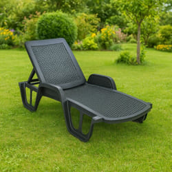 Dmora Bains de soleil Milano, Chaise longue de jardin réglable avec accoudoirs, Chaise longue d'extérieur, 100% Made in Italy, Cm 192x71h100,