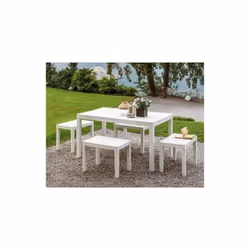 TABLE D'EXTÉRIEUR VASTO - Table de jardin polyvalente effet bois, 100% Made in Italy, Cm 138x78h72, Blanc. STRUCTURE ET UTILI ...