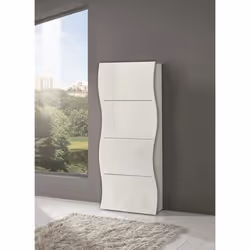 Dmora Meuble à chaussures Francesco Armoire polyvalente à 4 portes Porte-chaussures dentrée71x27h162 cm Blanc brillant