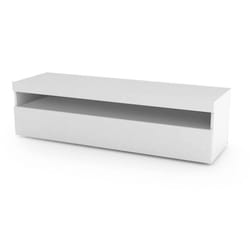 Meuble tv de salon, Made in Italy, Meuble tv 1 porte, Meuble tv de salon, 130x45h36 cm, coloris blanc brillant, avec emballage renforcé - Dmora