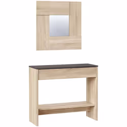 MEUBLE D'ENTRÉE GILBERT - Couloir avec miroir, Armoire avec tiroir et étagère pour entrée, Armoire d'entrée moderne, cm 92x33 ...