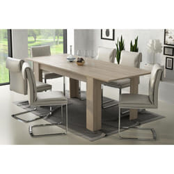 Table de salle à manger extensible, Console extensible, Table moderne avec rallonge, 140 / 200x88h75 cm, couleur orme clair, avec emballage renforcé