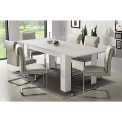 Table de salle à manger extensible, Console extensible, Table moderne avec rallonge, 160 / 220x88h80 cm, Couleur blanc, avec emballage renforcé