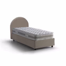 Lit simple Ginevra - DMORA - Ouverture frontale - Convient pour matelas 80x190 cm - Tourterelle