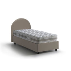 Lit simple Ginevra - DMORA - Ouverture frontale - Convient pour matelas 80x190 cm - Tourterelle