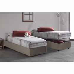 Lit coffre DMORA cm 80x200 en tissu marron - Meuble de chambre - Contemporain - Design