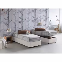 Lit simple Caterina - DMORA - Ouverture frontale - Gris - Convient pour matelas cm 80x200
