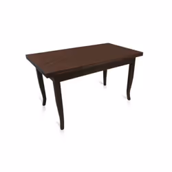 Table extensible couleur noyer. La table est extensible grâce au système d'ouverture pratique qui vous permet de positionner ...