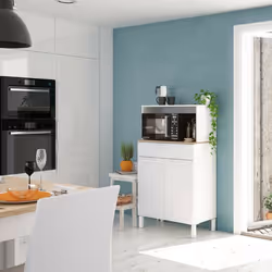 Dmora - Armoire multifonction Norman 2 portes 72x40h126 cm Blanc Chêne Panneau effet bois