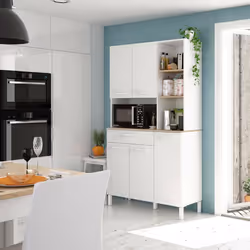 Dmora - Grande armoire polyvalente Laredo 108x40h186 cm Blanc Chêne Panneau effet bois