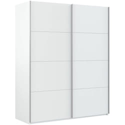 Dmora - Vestiaire Ponce, Armoire de chambre à 2 portes coulissantes, Armoire avec tringle à vêtements et 2 étagères, cm 150x60h200, Blanc, avec
