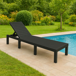 Dmora Bains de soleil Caserta, Chaise longue de jardin réglable, Lit d'extérieur, 100% Made in Italy, Cm 195x65h78, Anthracite, avec emballage