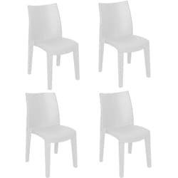 Chaise d'extérieur Ravenna, Chaise de jardin, Chaise pour table à manger, Fauteuil d'extérieur effet rotin, 100% Made in Italy, Ensemble de 4, Cm