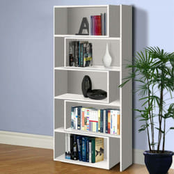 Dmora - Bibliothèque extensible en largeur avec 5 compartiments ouverts, Étagère pour livres et documents de bureau, Made in Italy, 72x22h181 cm,