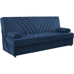 Dmora - Canapé Ramon, Canapé conteneur 3 places avec 2 coussins inclus, Canapé de salon en tissu rembourré avec ouverture clic-clac, Cm 181x81h88,