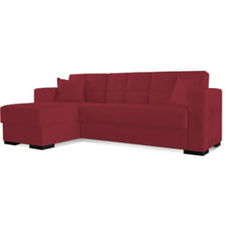Dmora - Canapé Fernando, Canapé d'angle avec péninsule réversible, Canapé de rangement pour le salon avec chaiselongue et 2 coussins, Cm 230x150h81,