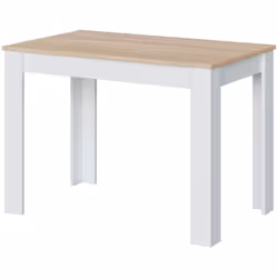 TABLE FIXE LOWELL - Table de salle à manger, Table console moderne pour salon ou cuisine, cm 109x67x78, Blanc et Chêne. STRUC ...