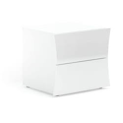 Table de chevet moderne avec 2 tiroirs, Made in Italy, Table de nuit, Armoire pour chambre,50x40h41 cm, couleur blanc brillant, avec emballage