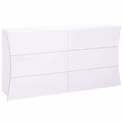 COMMODE - Commode avec 6 tiroirs, Commode de chambre, 100% Made in Italy, Blanc brillant, 155x40h82 cm. STRUCTURE ET UTILISAT ...