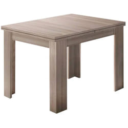 Table à manger avec ouverture pour livre, Made in Italy, Console de cuisine auxiliaire, Table extensible, 90x90h75 cm, couleur Orme perlé, avec