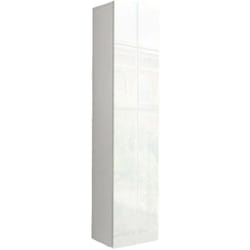 Dmora - Colonne suspendue avec 1 porte, Made in Italy, Mobilier moderne, Armoire polyvalente avec 1 porte et 4 étagères, 40x30h180 cm, couleur blanc