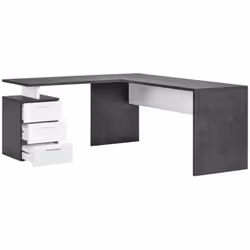 BUREAU - Bureau PC d'angle, Table de bureau polyvalente, Bureau gain de place multi-positions, 100% Made in Italy, 160x60h75  ...